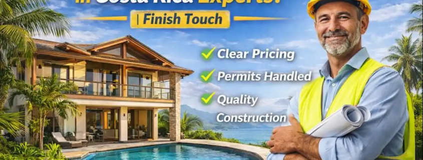 Reliable home builder in Costa Rica showcasing a modern tropical house and professional construction expert from Finish Touch.