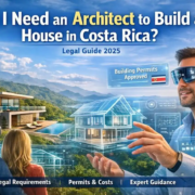 Architects and modern home construction in Costa Rica with AR technology and building permit approva