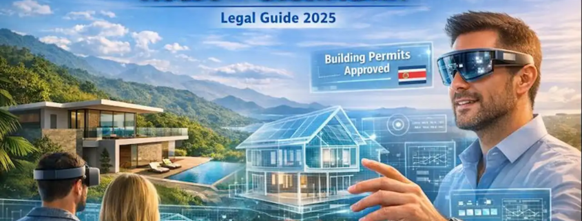 Architects and modern home construction in Costa Rica with AR technology and building permit approva